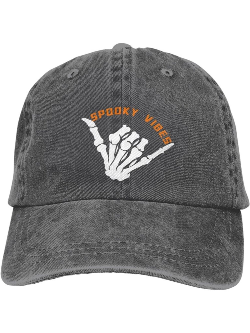 Unisax Deep Heather Adjustable Skeleton Hand Vintage Baseball Spooky Vibes Cap
